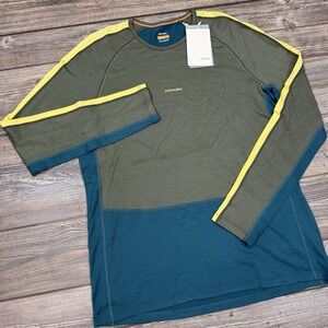 Icebreaker Men's‎ 200 ZoneKnit 100% Merino Wool Long Sleeve Crew Green SZ XL NEW